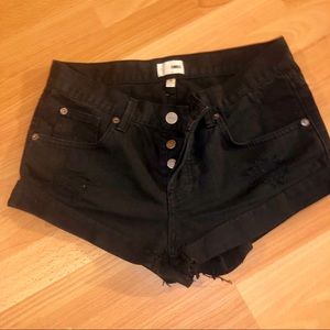 Amuse society black high waist jean shorts size 0R